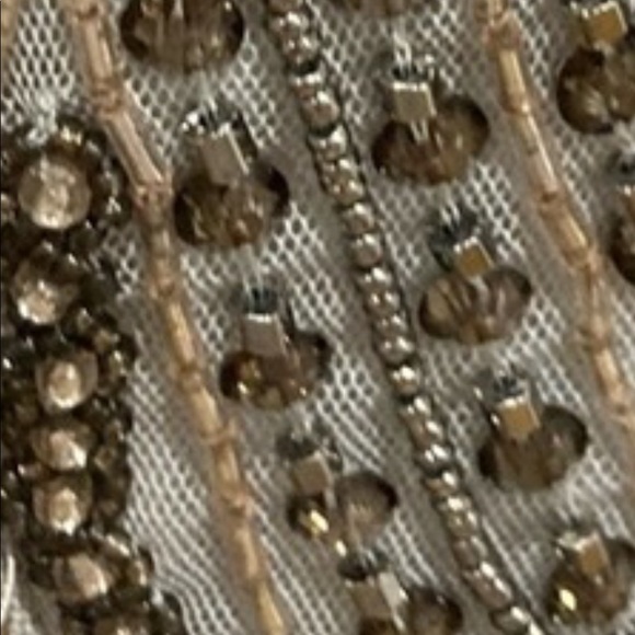 BHLDN Vilette 20 Blue Grey Fog Beaded Sequin Bodice Tulle Skirt Maxi Gown - Picture 6 of 10